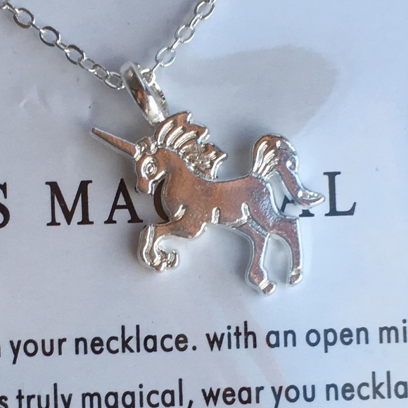 Silver-Plated Magical Unicorn Pendant Necklace - Picture 2 of 3